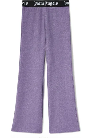 Palm Angels Logo-waistband Lurex track pants