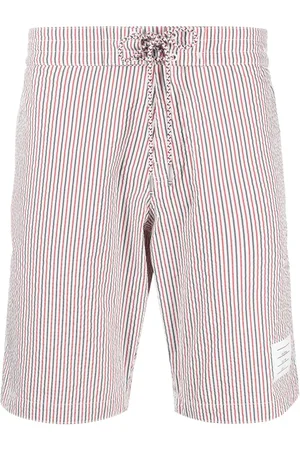 Thom Browne Seersucker stripe-print swim shorts