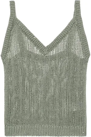 Peserico V-neck wool-silk Knitted Bralette Top - Farfetch