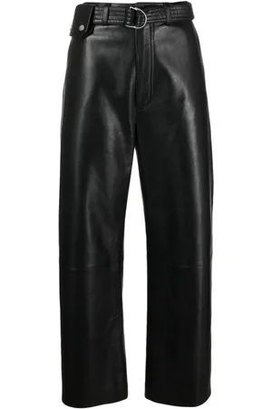 Nanushka Sanna belted faux-leather trousers