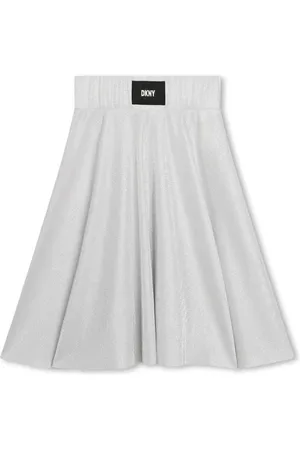 DKNY Logo-appliqu?? metallic-finish skirt