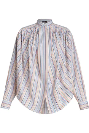 Etro Striped gathered cotton blouse