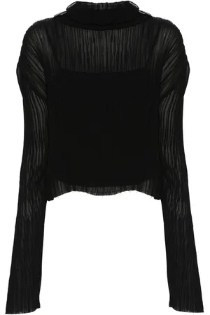 Maison Margiela Plissé single-stitch logo top