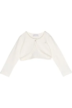 MONNALISA Logo-embellished round-neck cardigan