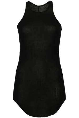 Rick Owens Scoop-neck fine-ribbed tank top