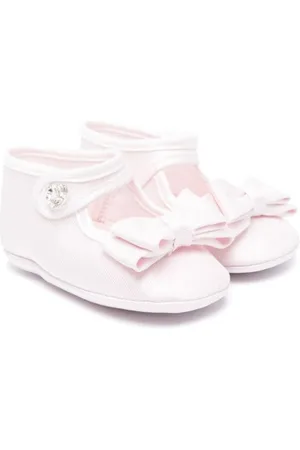 MONNALISA Bow-detailing gabardine ballerina shoes