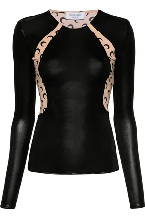 Marine Serre Crescent Moon-print draped top