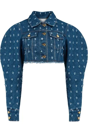Nina Ricci Distressed-effect cropped denim jacket