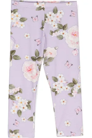 MONNALISA Floral-print elasticated-waistband leggings