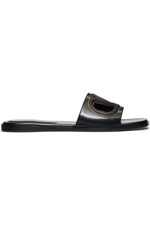 VALENTINO GARAVANI VLogo cut-out leather slides