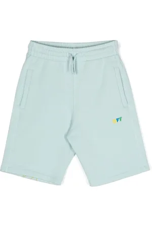 OFF-WHITE Logo-print cotton track shorts