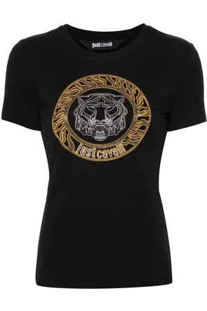 Roberto Cavalli Rhinestone-embellished logo T-shirt