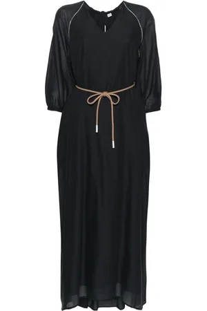 PESERICO SIGN Beaded-stripes shift maxi dress