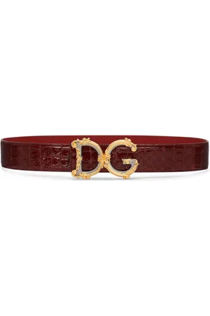 Dolce & Gabbana Crocodile-embossed leather belt