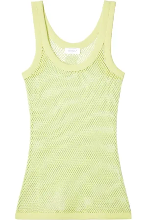 OFF-WHITE U-neck fishnet tank top
