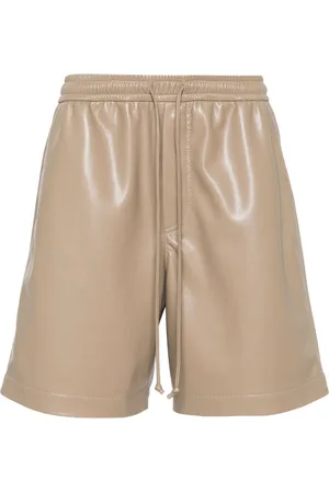 Nanushka Elasticated-waist faux-leather shorts