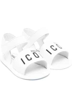 Dsquared2 Kids logo-plaque chunky sandals - White