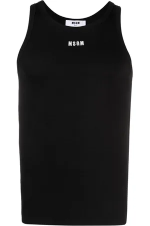 Msgm Embroidered-logo ribbed tank top