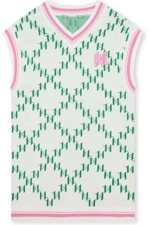 Karl Lagerfeld Knitted monogram-jacquard dress