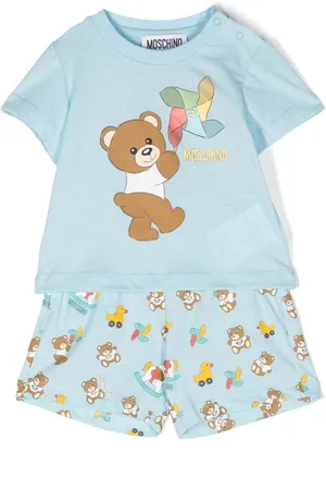 Moschino Teddy bear-print cotton babygrow set