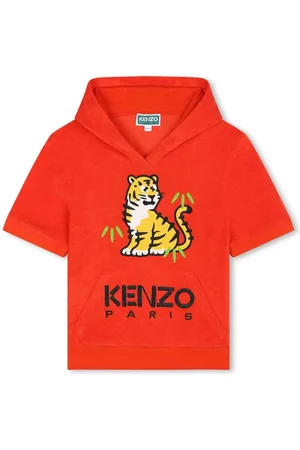 Kenzo Logo-embroidered towelling-finish hoodie