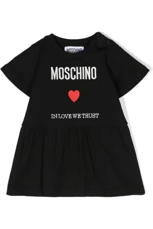 Moschino Logo-embroidered flared dress