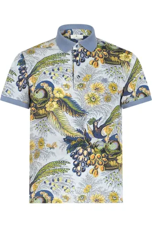 Etro Floral-print cotton polo shirt
