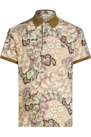 Etro Floral-print cotton polo shirt