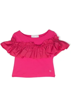 MONNALISA Ruffle-detail jersey T-shirt