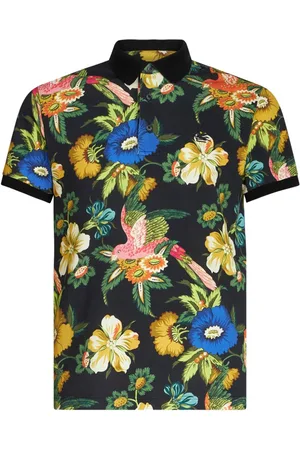Etro Floral-print cotton polo shirt