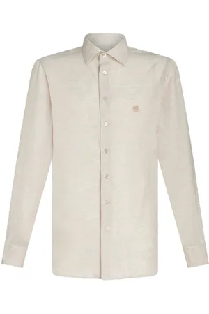 Etro Pegaso-embroidered m??lange-effect shirt