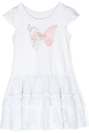 Lapin House Butterfly-print panelled dress