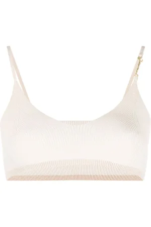 Jacquemus Pralu logo-plaque bralette top