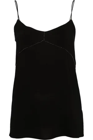 Fabiana Filippi Beaded-trim crepe tank top