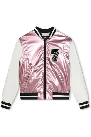 Missoni Kids zigzag-pattern hooded bomber jacket - Pink
