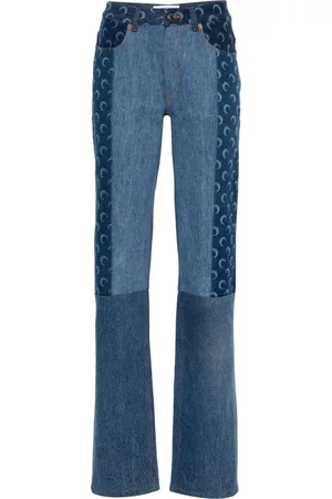 Marine Serre Mid-rise straight-leg jeans