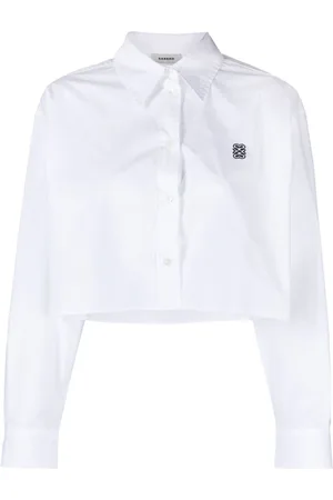 Sandro Monogram-embroidered cotton shirt