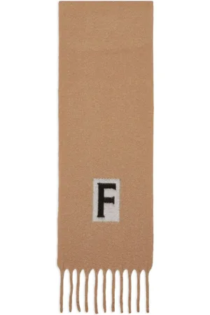 Salvatore Ferragamo Logo intarsia-knit fringed scarf