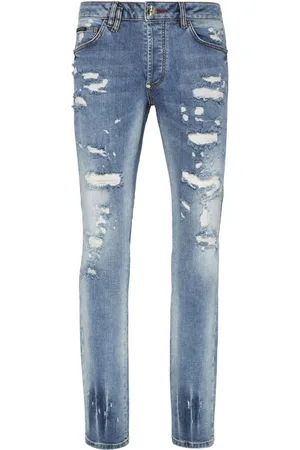 Philipp Plein Paint-splatter straight-leg jeans