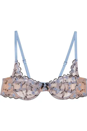 FLEUR DU MAL Rose and Vine embroidered balconette bra