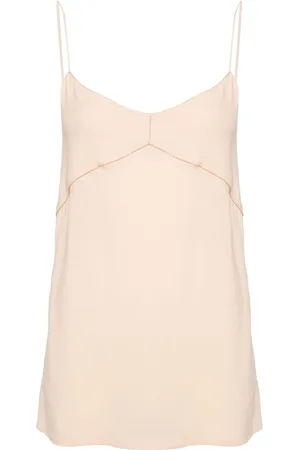 Fabiana Filippi Beaded-trim crepe tank top