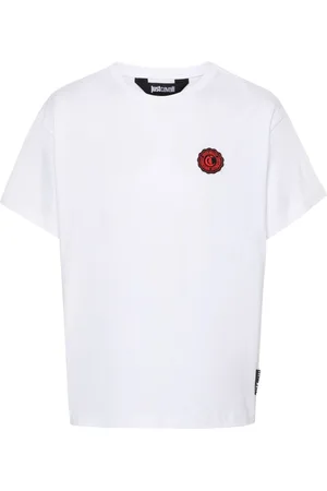 Roberto Cavalli Logo-patch cotton T-shirt