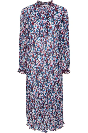 Ganni Georgette pleated midi dress