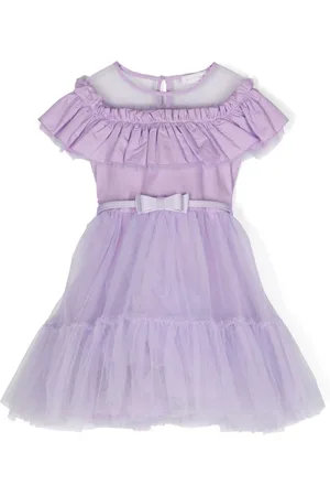MONNALISA Ruffle-detail tulle dress