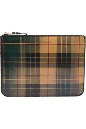 Comme des Garçons Holographic tartan clutch