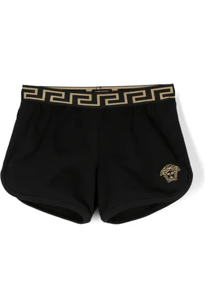 VERSACE Greca-waistband cotton shorts