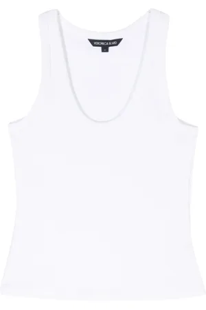 VERONICA BEARD Fine-ribbed knitted tank top