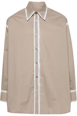 Maison Margiela Contrasting-trim poplin shirt