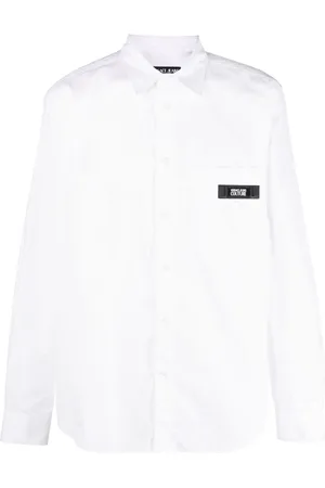 VERSACE Logo-appliqu?? cotton shirt