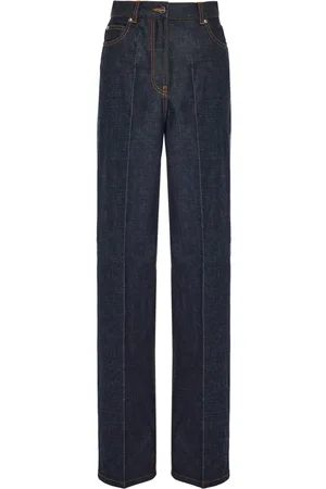 Salvatore Ferragamo Logo-appliqu?? contrast-stitching wide-leg jeans